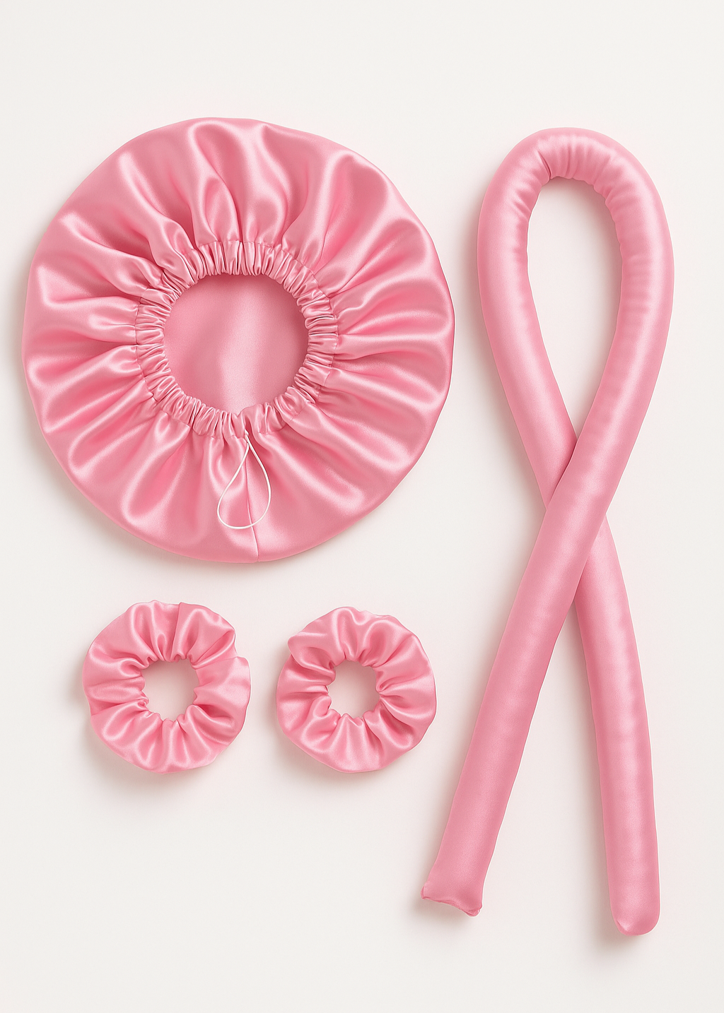 Kit Nuit de Soie — Touca, Modelador de Cachos e Scrunchies de Cetim