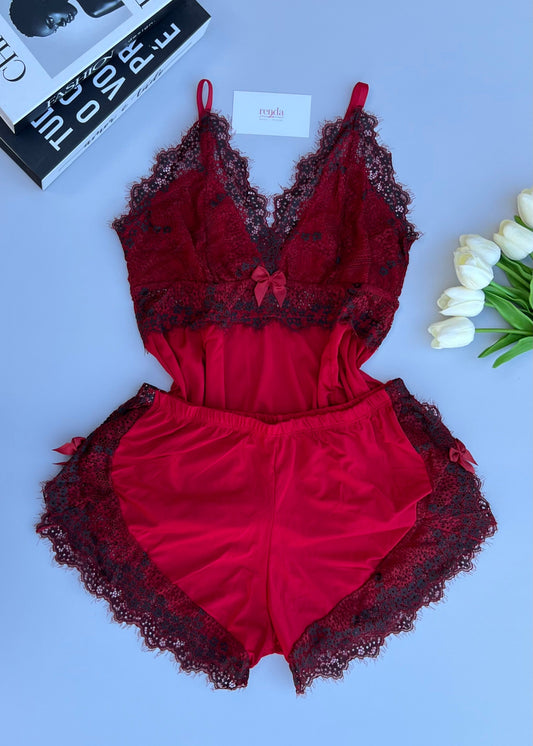 Conjunto de pijama curto - Rouge Impérial