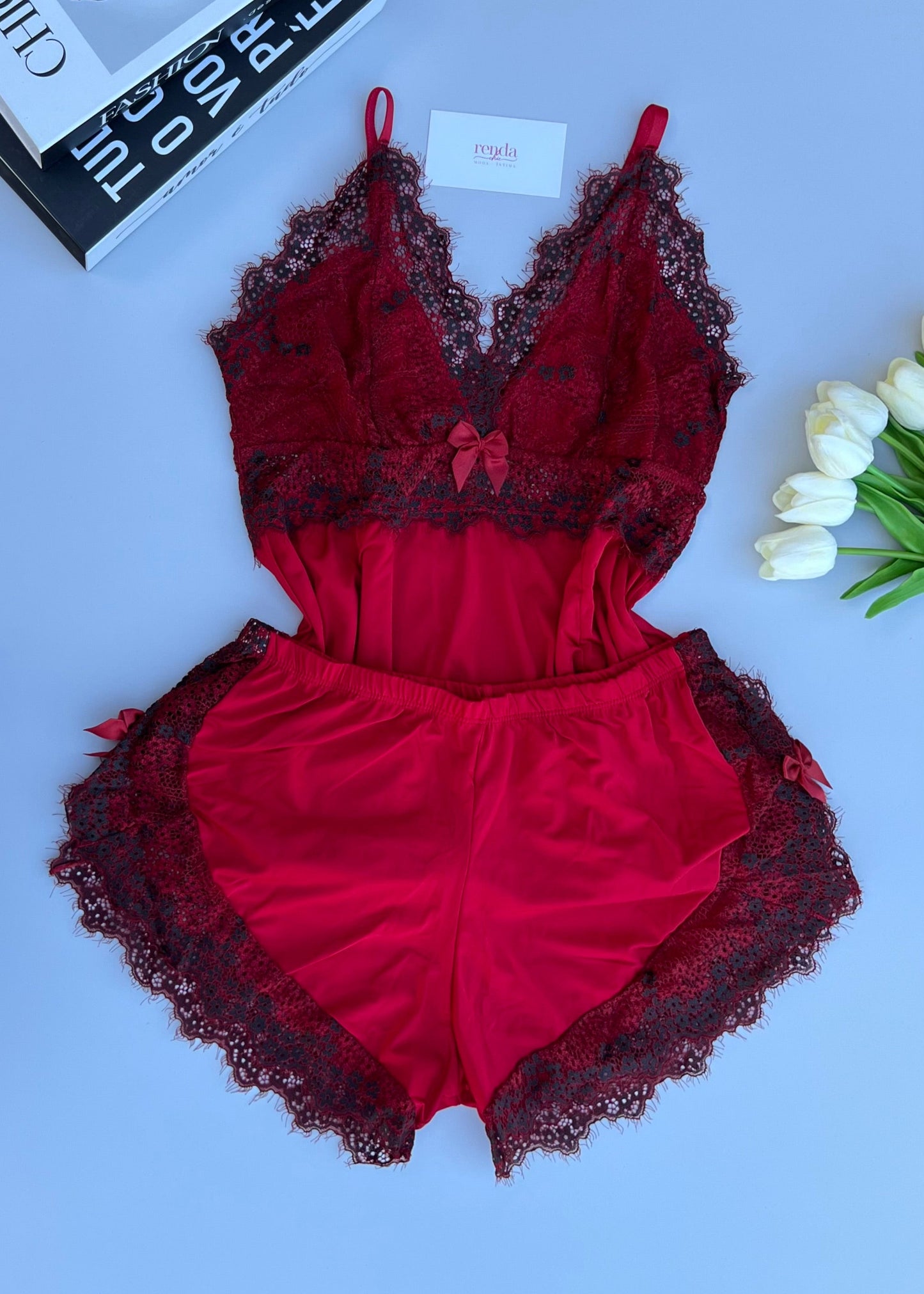 Conjunto de pijama curto - Rouge Impérial