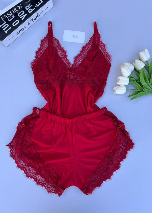 Édition Rubi Red - Combo 4 peças: Conjunto de pijama curto + Conjunto Amour Désiré
