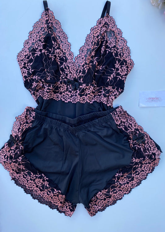 Conjunto de pijama curto - Noir et Rose
