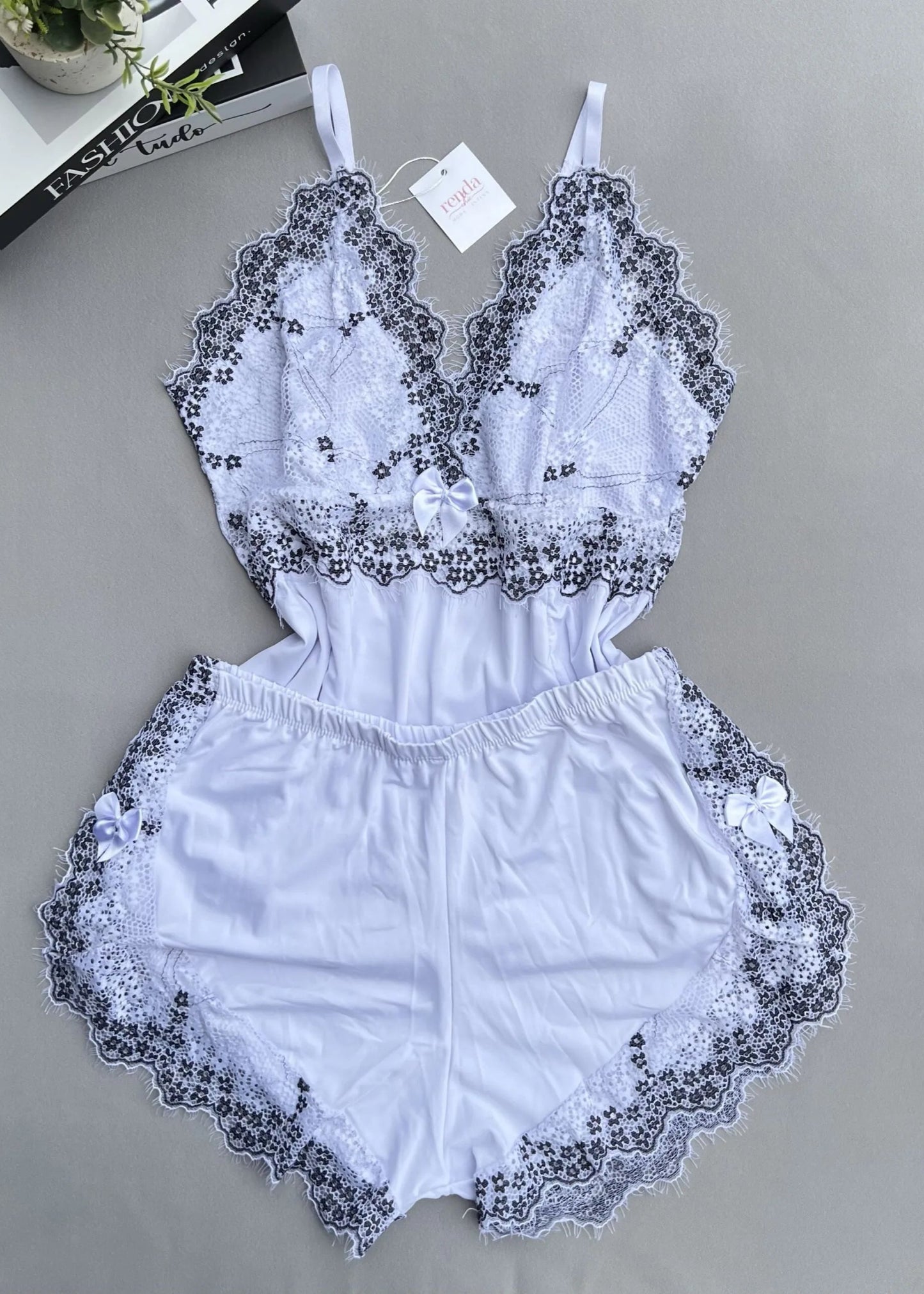 Conjunto de pijama curto - Blanc et Noir