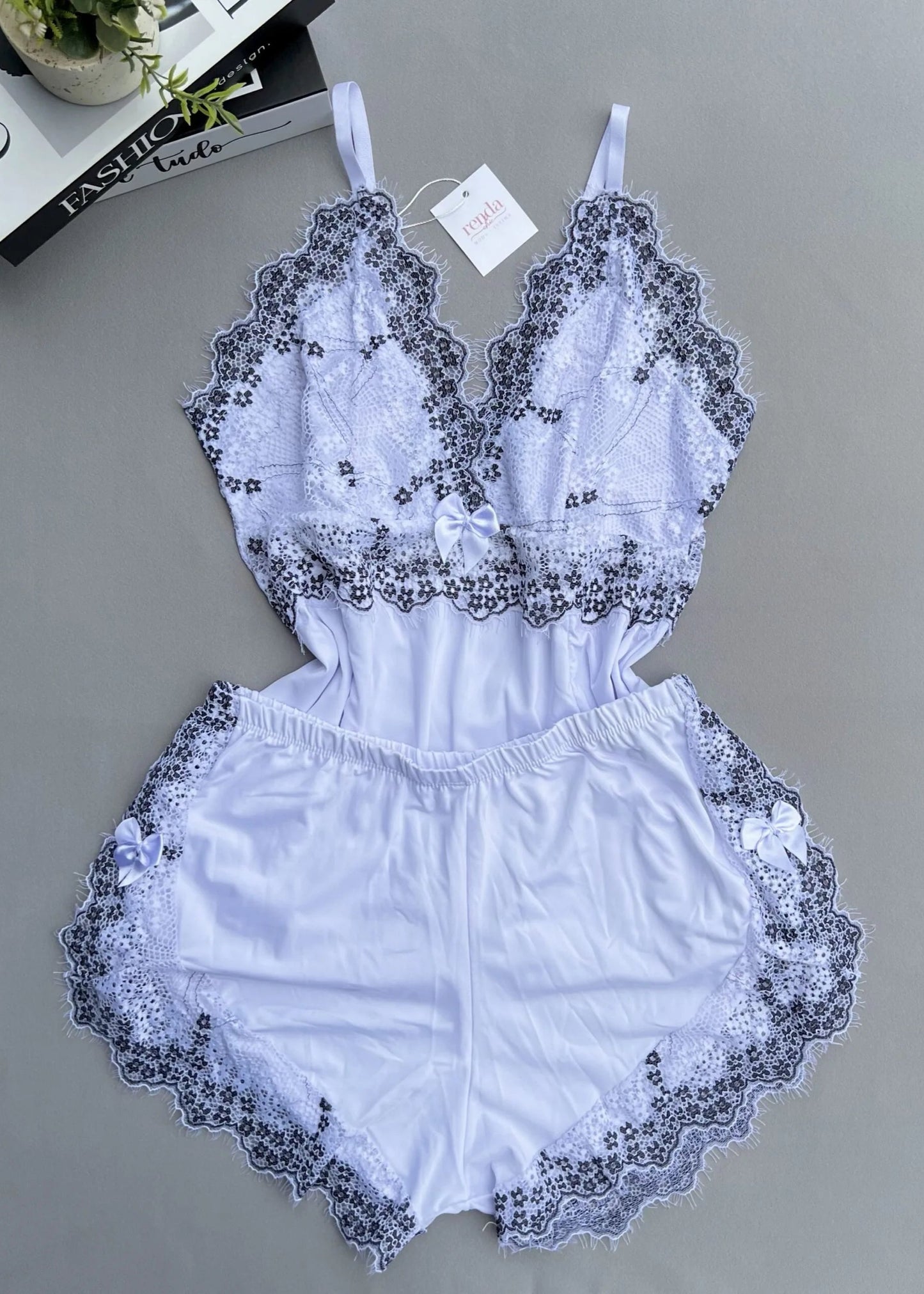 Conjunto de pijama curto - Blanc et Noir