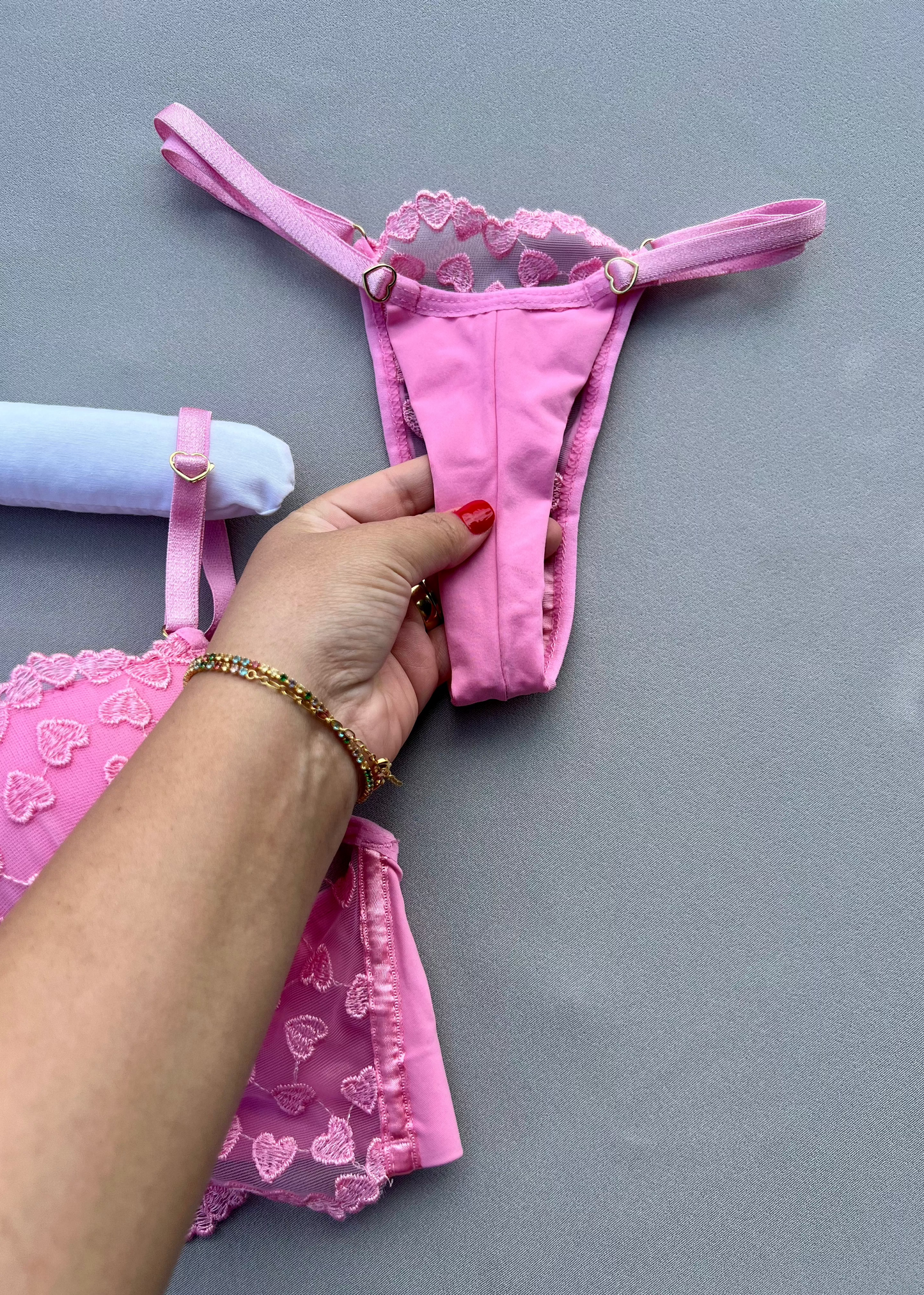 Conjunto Coeur Sauvage - Tule bordado em corações