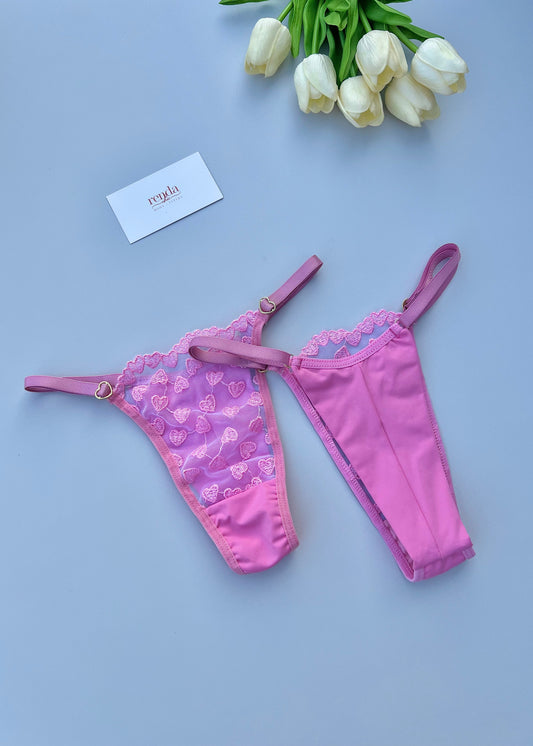 Cotton Candy — Calcinha Fio com Regulagem de Coração
