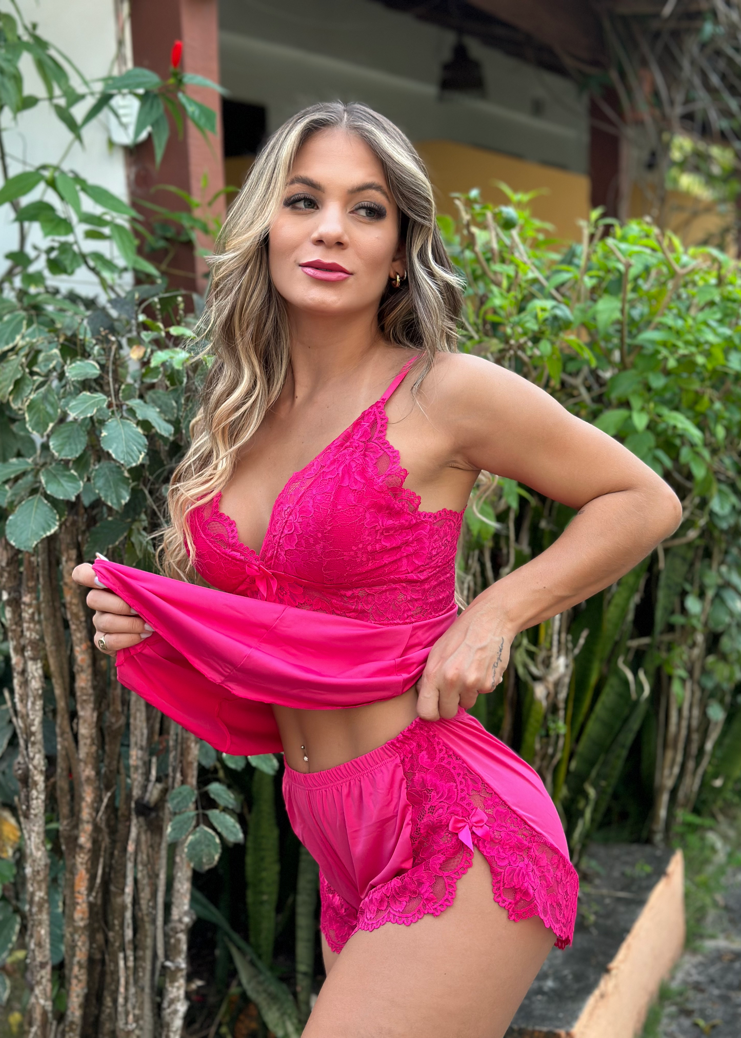 Conjunto de pijama curto - Pink Audace
