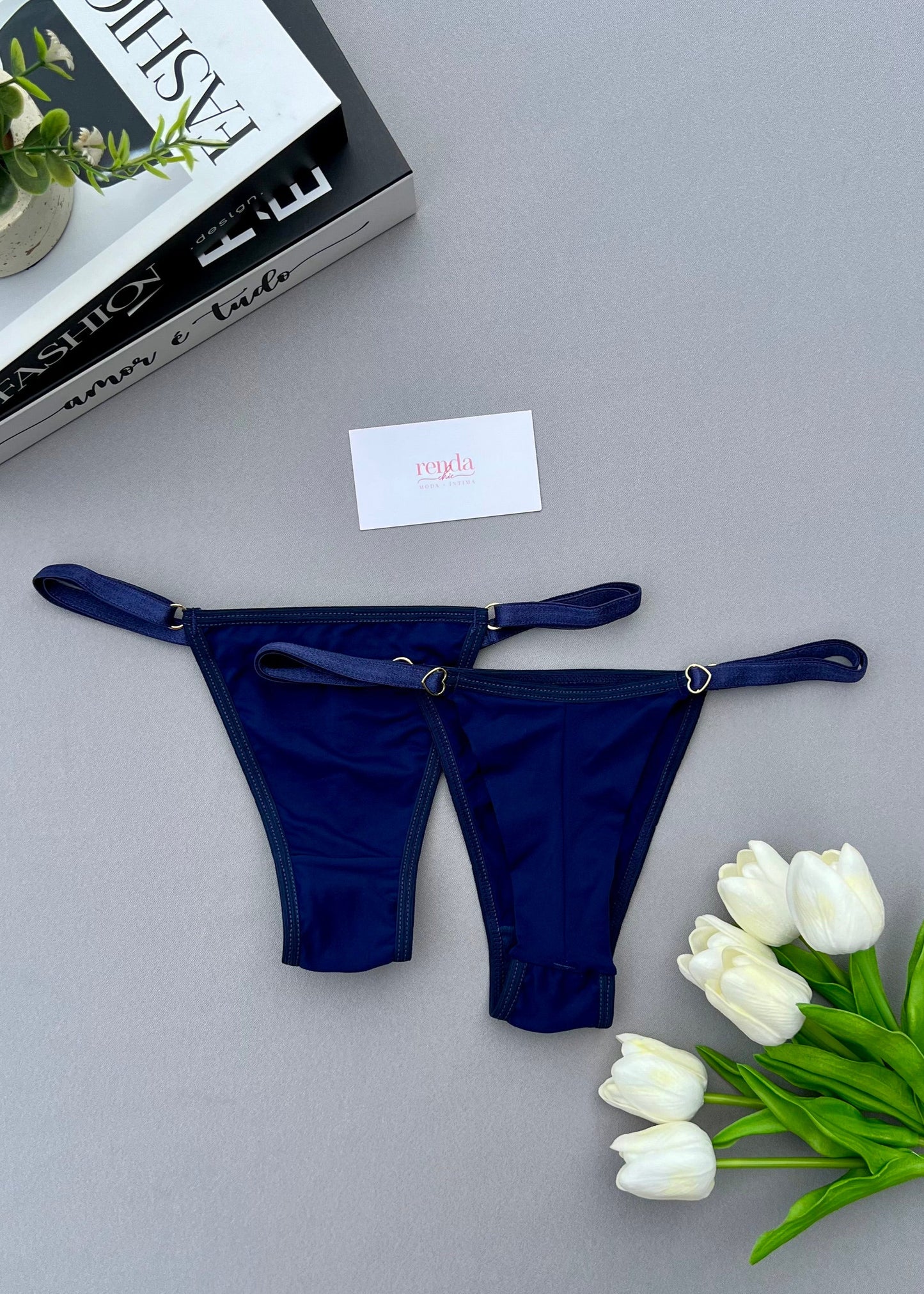 Bleu Profond — Calcinha Fio em Poliamida