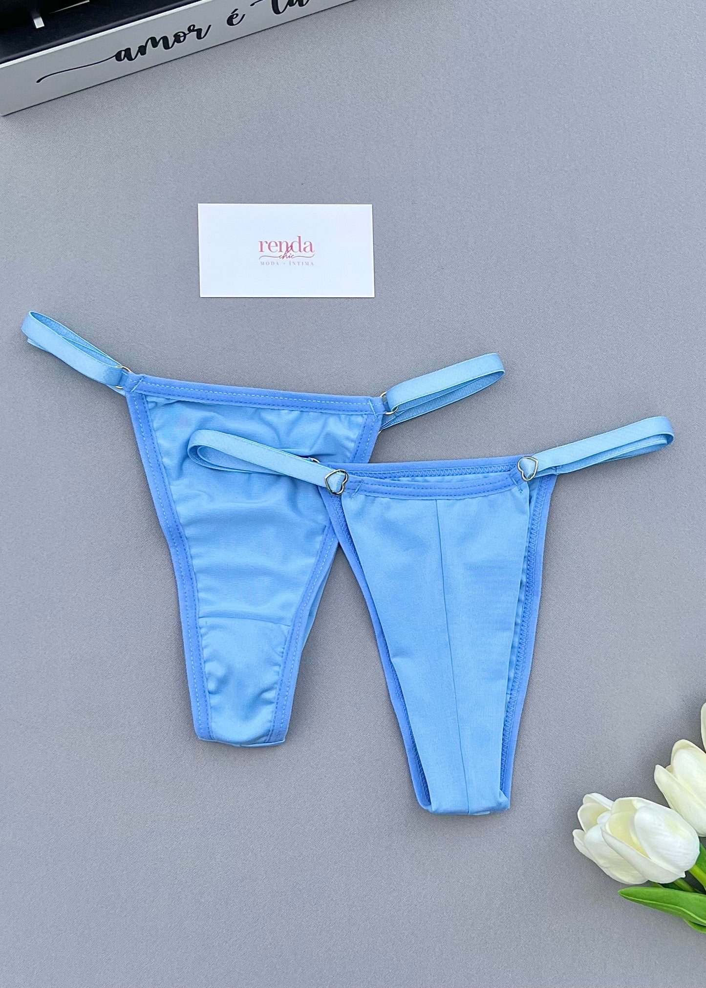 Bleu Céleste — Calcinha Fio em Poliamida