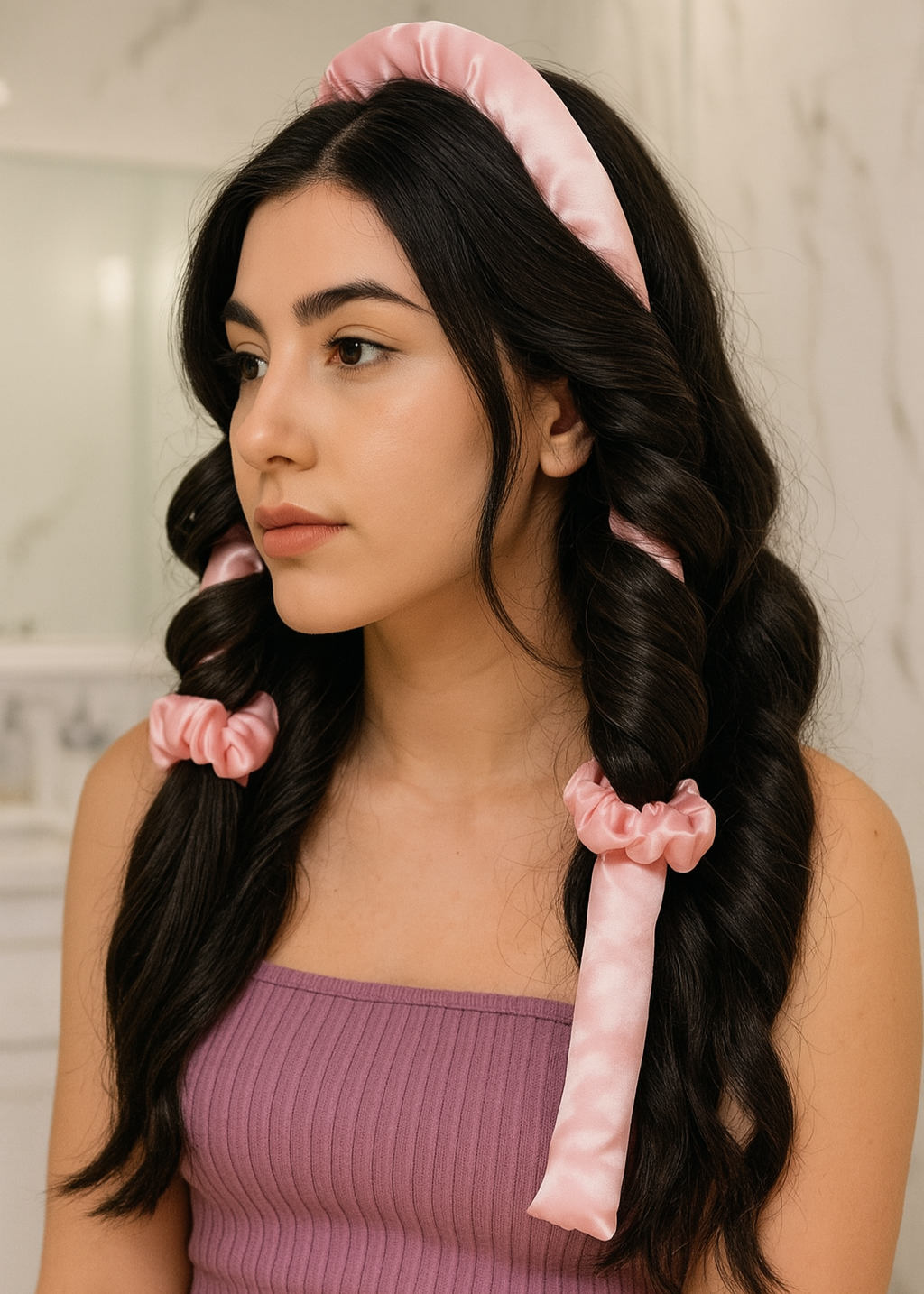 Kit Nuit de Soie — Touca, Modelador de Cachos e Scrunchies de Cetim