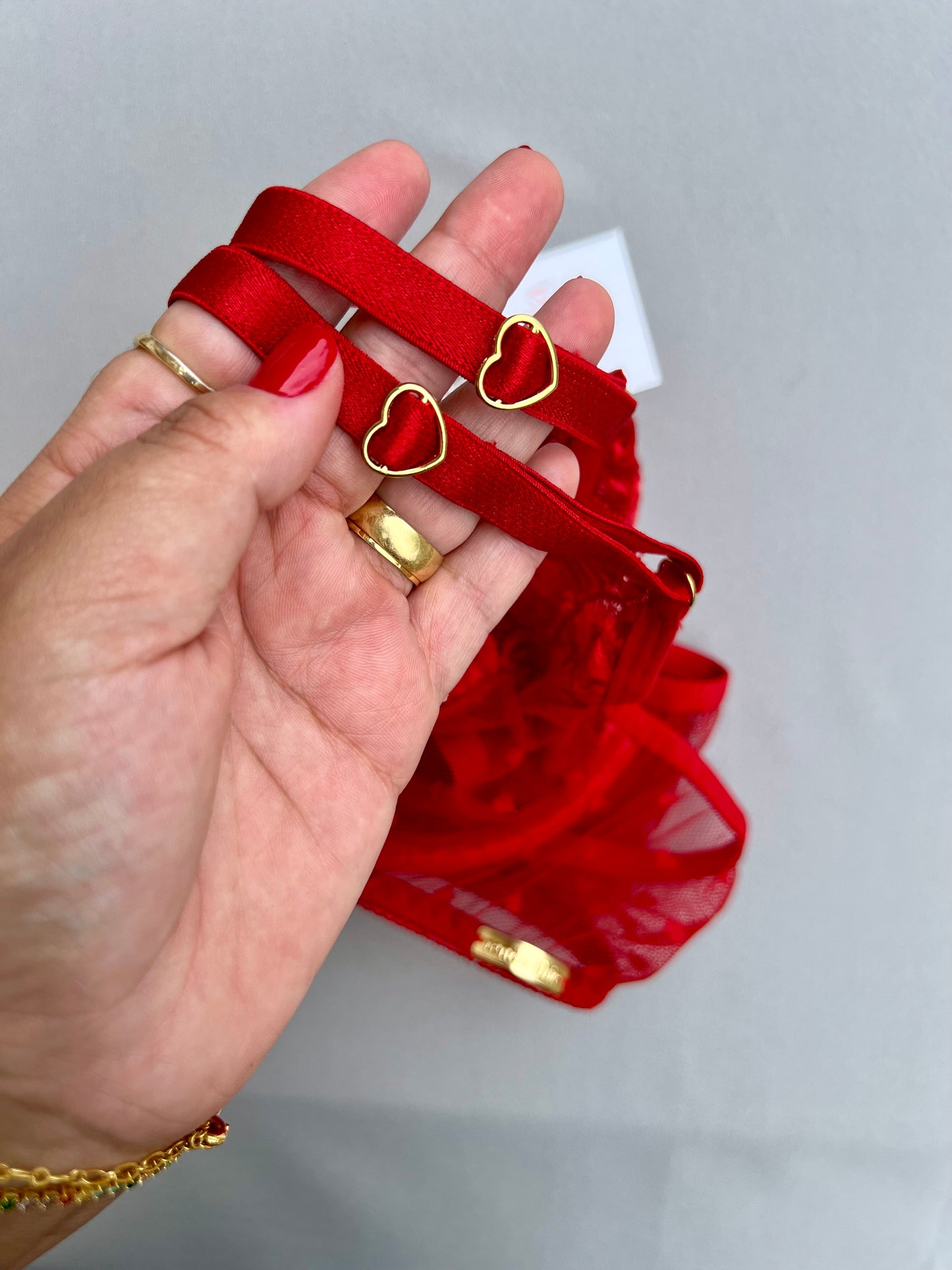 CONJUNTO ALICE – TULE COM CORAÇÕES E APLICAÇÕES EM RENDA
