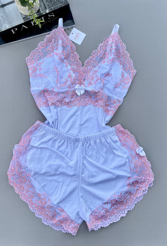 BABY DOLL AURORA – BRANCO E ROSA LIGHT