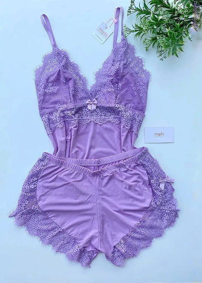 Conjunto de pijama curto - Lavender