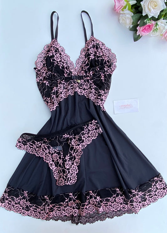 CAMISOLA AURORA – PRETO E CREME DE AVELÃ