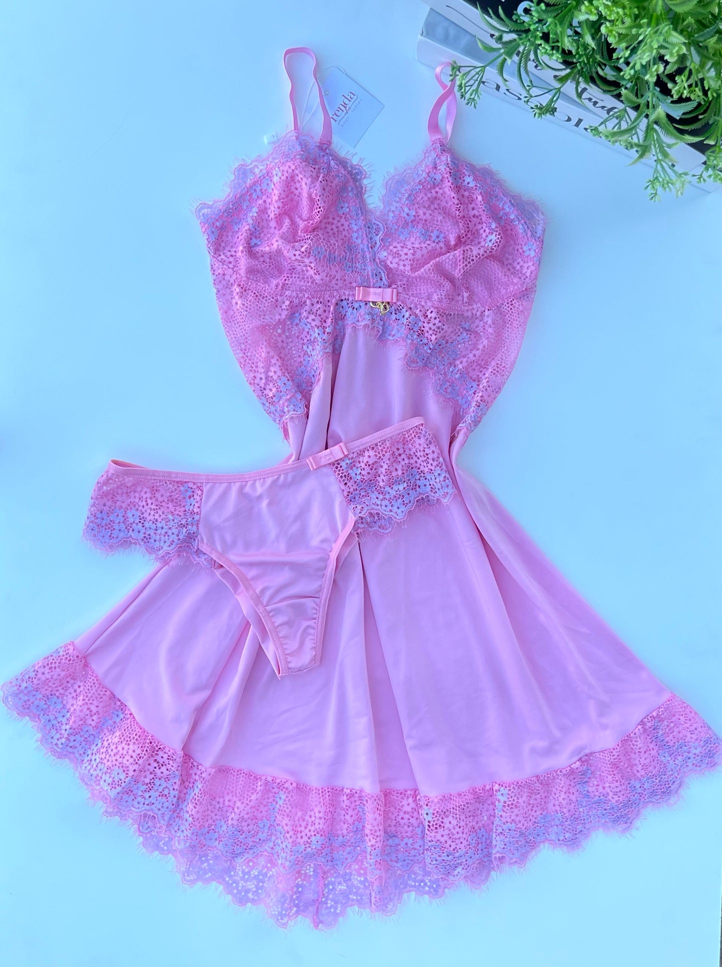 CAMISOLA AURORA – ROSA BUBBALOO E LAVANDA