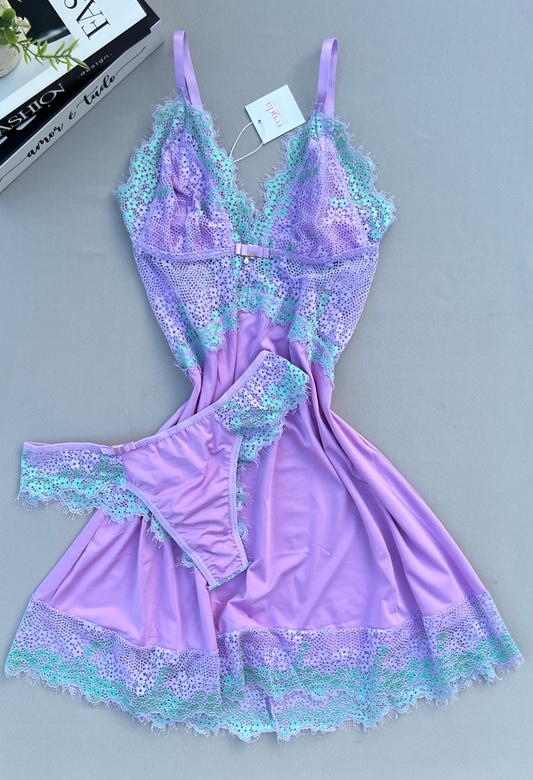 CAMISOLA AURORA – LAVANDA E VERDE