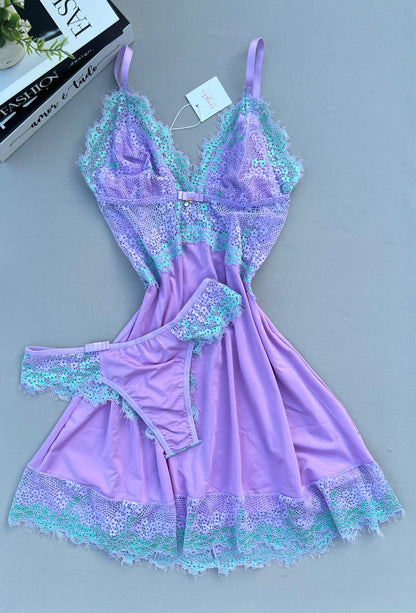 CAMISOLA AURORA – LAVANDA E VERDE