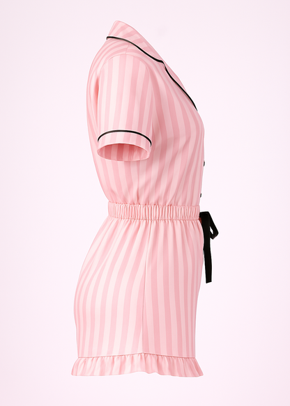 Édition Douce Romance — Pijama Curto Estilo Americano com Babados