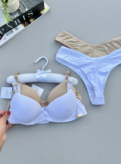 KIT BASICS - 4 PEÇAS - BRANCO E NUDE - DIA A DIA