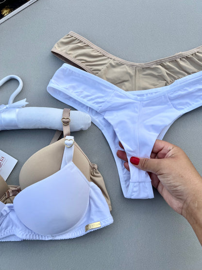 KIT BASICS - 4 PEÇAS - BRANCO E NUDE - DIA A DIA