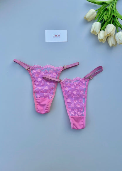 Cotton Candy — Calcinha Fio com Regulagem de Coração