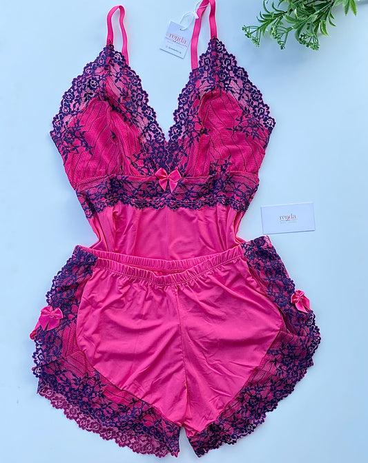 BABY DOLL AURORA – ROSA RUBI E AZUL OXFORD