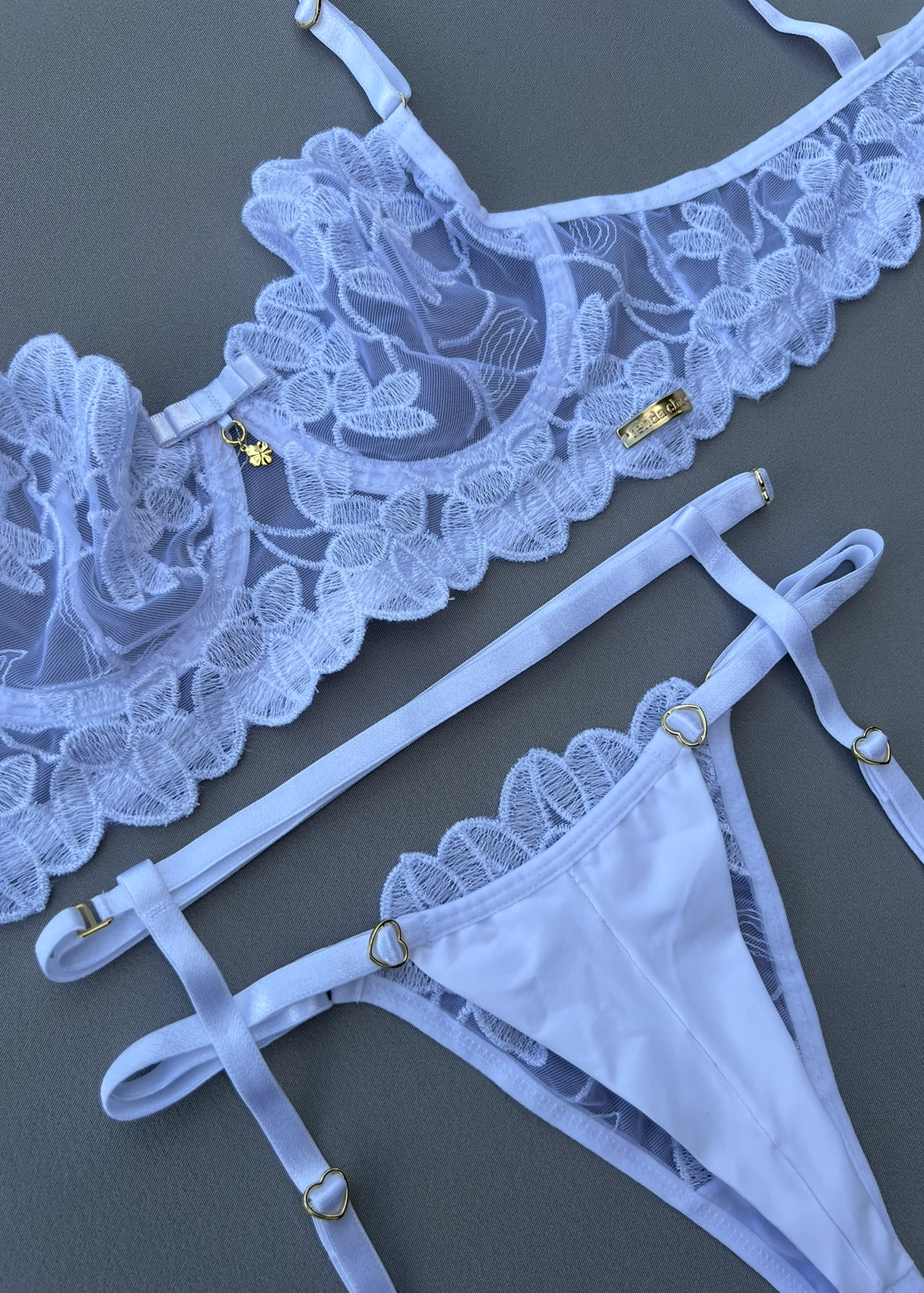 Conjunto Rêve Secret Blanc - Tule bordado