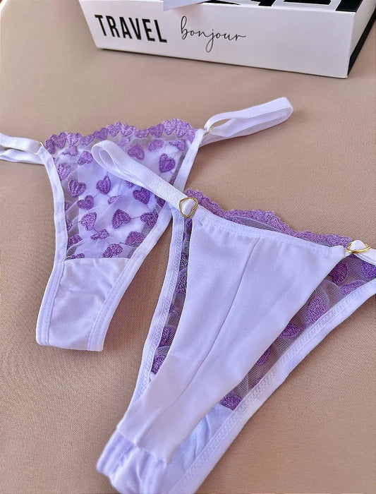 CALCINHA ANNE – BRANCO E LAVANDA