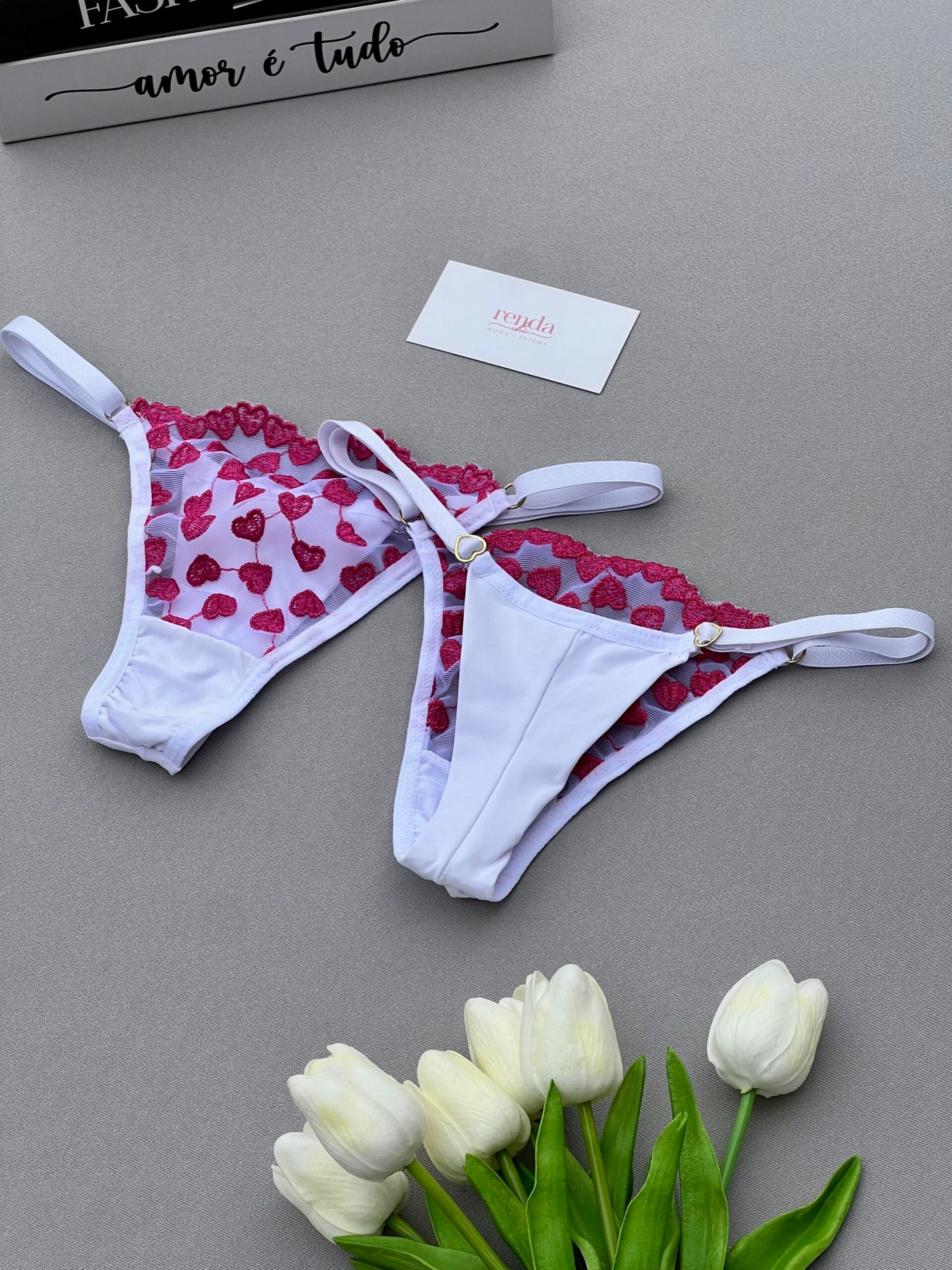 CALCINHA ANNE – BRANCO E PINK