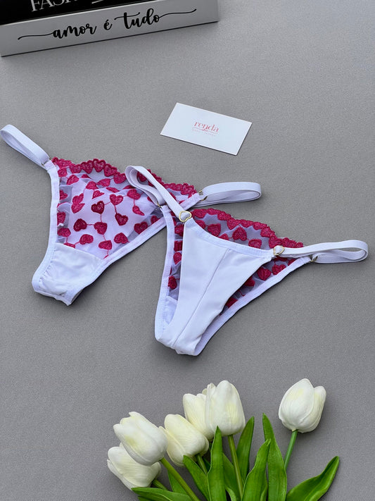 CALCINHA ANNE – BRANCO E PINK